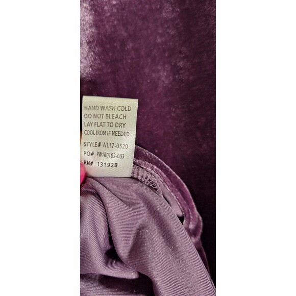 WISHLIST Purple Velour Roll Sleeve Top Women Large Boho Coquette Hippie Casual - Picture 5 of 8